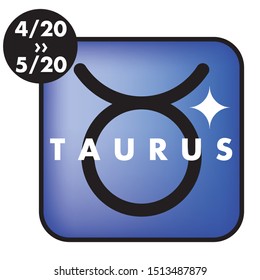 Horoscope and constellation icons and illustrations. Taurus mark.