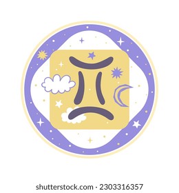 Horoscope element. Gemini  zodiac sign. Vector graphics.