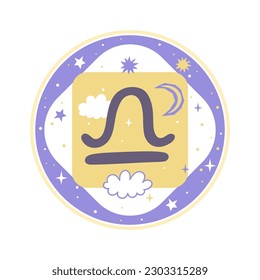 Horoscope element. Libra zodiac sign. Vector graphics.
