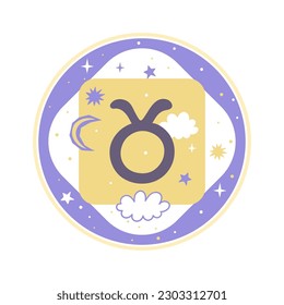 Horoscope element. Taurus zodiac sign. Vector graphics.
