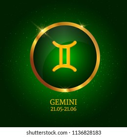 Horoscope. Gemini. Zodiac Icon. Zodiac constellations. Vector Illustration