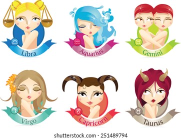 Horoscope girls set