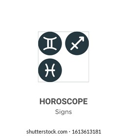 Horoscope glyph icon vector on white background. Flat vector horoscope icon symbol sign from modern signs collection for mobile concept and web apps design.