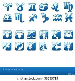 Horoscope icon set. Vector illustration.