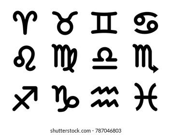 Horoscope icon set . Vector illustration