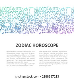 Horoscope Line Template. Vector Illustration of Outline Design.