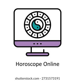 Horoskop Online Vektor ausgefüllte Umrisssymbole. EPS 10-Datei