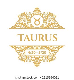 Horoscope ornamental framed Taurus sign