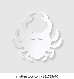 Horoscope paper cut style. Concept for Cancer. Vector illustration.