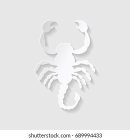 Horoscope paper cut style. Concept for Scorpio. Vector illustration.