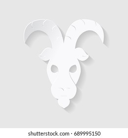 Horoscope paper cut style. Concept for Capricorn. Vector illustration.