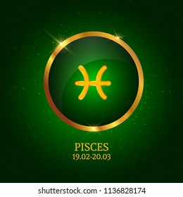 Horoscope. Pisces. Zodiac Icon. Zodiac constellations. Vector Illustration