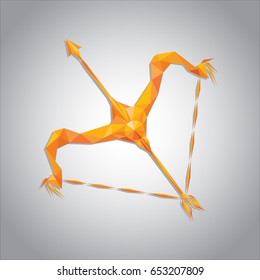 Horoscope Sagittarius, Orange Sagittarius on lighting background,Sagittarius vector illustration