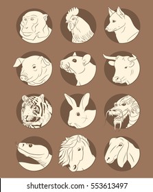 horoscope set. vector illustration