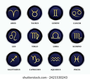 Horoscope. Set of zodiac signs on white background. Vector illustration