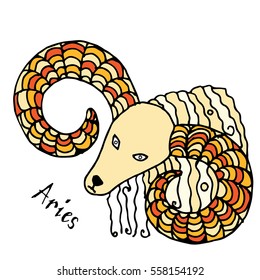 Horoscope sign - Aries doodle sign