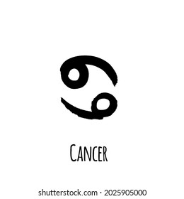 Horoscope sign: cancer for predictions. hand drawn symbol. Vector file on white background