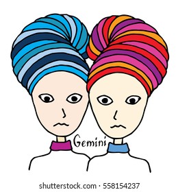 Horoscope sign - Gemini doodle sign