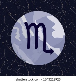 Horoscope sign, graphic. Astrology. Zodiac signs and symbols. Constellations