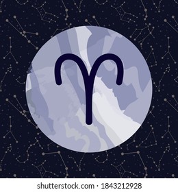 Horoscope sign, graphic. Astrology. Zodiac signs and symbols. Constellations