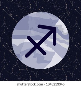 Horoscope sign, graphic. Astrology. Zodiac signs and symbols. Constellations 