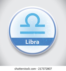 horoscope sign Libra- Vector Pin / button badge 