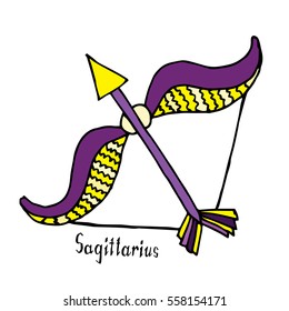 Horoscope sign - Sagittarius doodle sign