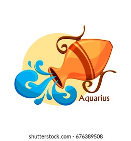 Horoscope Signs Aquarius Full Color Stock Vector (royalty Free 