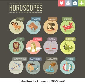 horoscope signs - Astrological symbols - Aries,Taurus,Gemini, Cancer, Leo, Virgo, Libra, Scorpio, Sagittarius, Capricorn, Aquarius and Pisces.