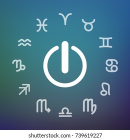 Horoscope signs circle with an off button