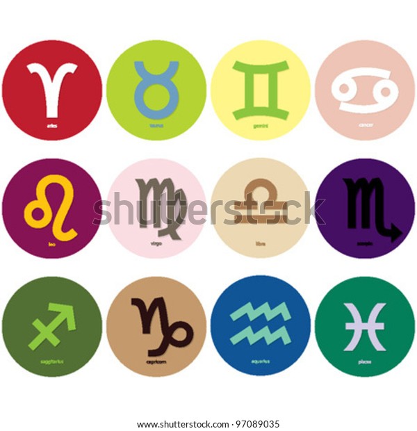 Horoscope Signs Symbols Stock Vector (Royalty Free) 97089035 | Shutterstock