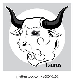 horoscope signs taurus  gray-scale
