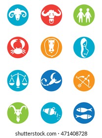 Horoscope signs. Vector illustration. zodiac symbols set.