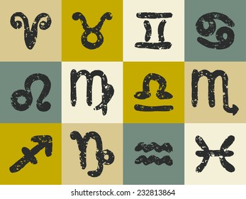 horoscope symbol (isolated) vintage texture
