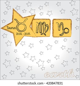 Horoscope . Taurus . Earth .