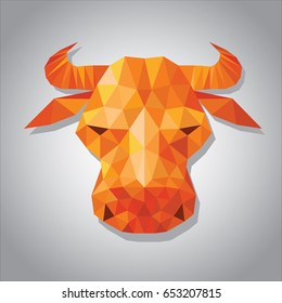 Horoscope Taurus, Orange Taurus on lighting background,Taurus vector illustration