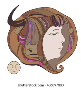 Horoscope Taurus. Vector illustration for design