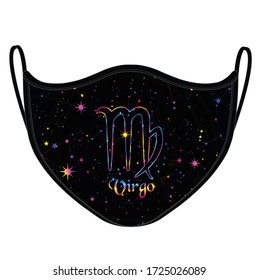 horoscope virgo elements design on black background