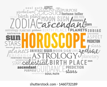 HOROSCOPE word cloud collage , concept background