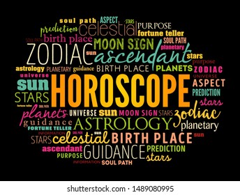 HOROSCOPE word cloud collage, concept background