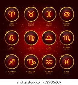 Horoscope. Zodiac Icons. Vector illustration