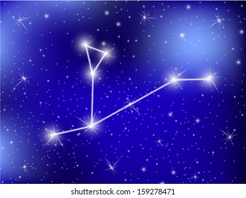 horoscope zodiac sign of the aries on the astrological space background. eps10 vector illustration 