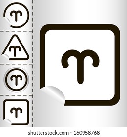 horoscope zodiac sign of the Aries on the sticker label sign