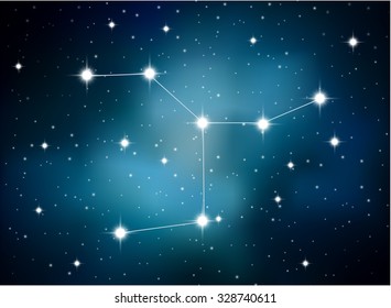 Horoscope zodiac sign of the cancer on the astrological space background