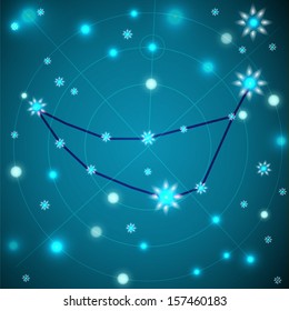 horoscope zodiac sign of the capricorn on the astrological space background. eps10 vector illustration 