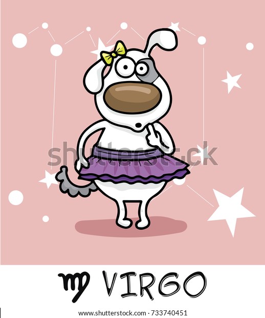 Стоковая векторная графика «Horoscope Zodiac Sign Dog Virgo» (без