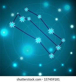 horoscope zodiac sign of the gemini on the astrological space background. eps10 vector illustration 