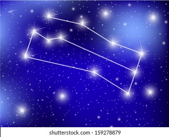 horoscope zodiac sign of the gemini on the astrological space background. eps10 vector illustration 