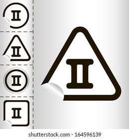 horoscope zodiac sign of the Gemini on the sticker label sign