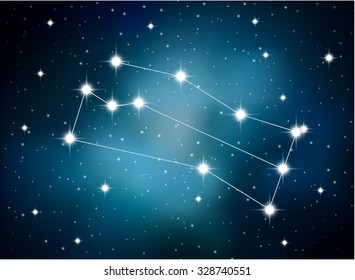 Horoscope zodiac sign of the gemini on the astrological space background